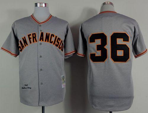 Mitchell And Ness 1962 Giants #36 Gaylord Perry Grey Stitched MLB Jersey - Click Image to Close
